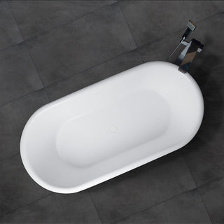 Vanity Art 61" Solid Surface Resin Stone Freestanding Bathtub