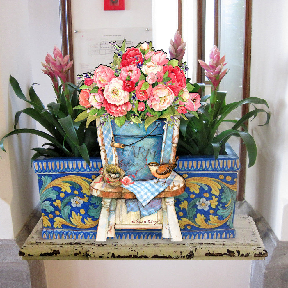 Peonies Bouquet Easter Door Decor