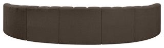 Arc Boucle Fabric Upholstered 7-Pc. U-Shaped Modular Sectional, Brown