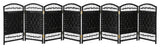 2 ft. Short Fiber Weave Room Divider Black 8 Panels