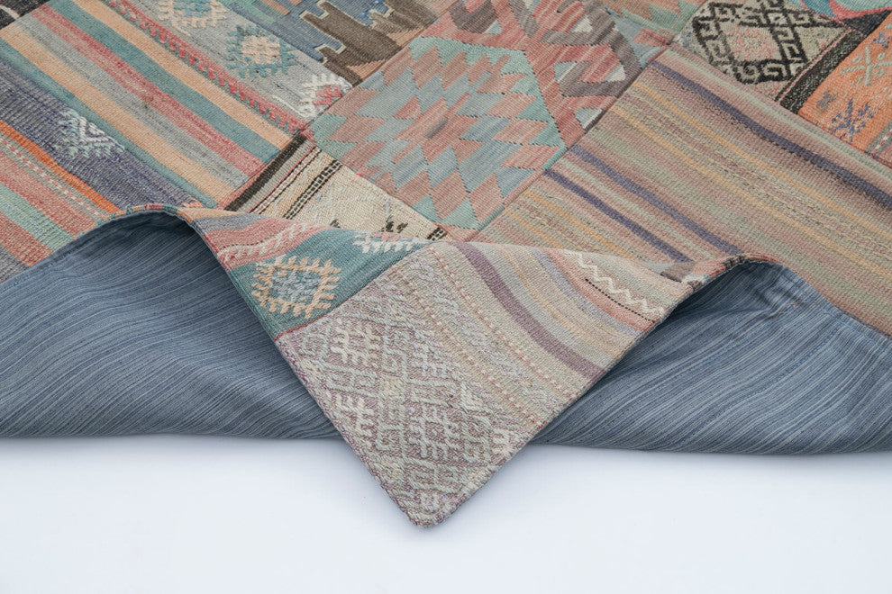 Rug N Carpet - Handmade Turkish 6' 8'' x 9' 10'' Vintage Patchwork Kilim Rug