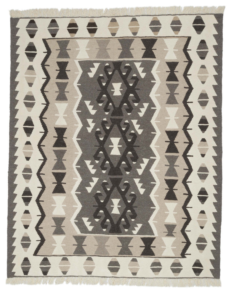 New Handwoven Turkish Kilim Rug 6' x 7' 5", 72 in. x 89 in.