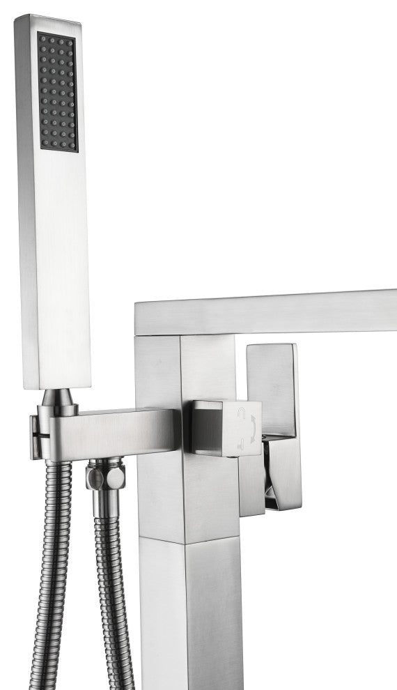 Khone 2-Handle Claw Foot Tub Faucet with Hand Shower, Brushed Nickel