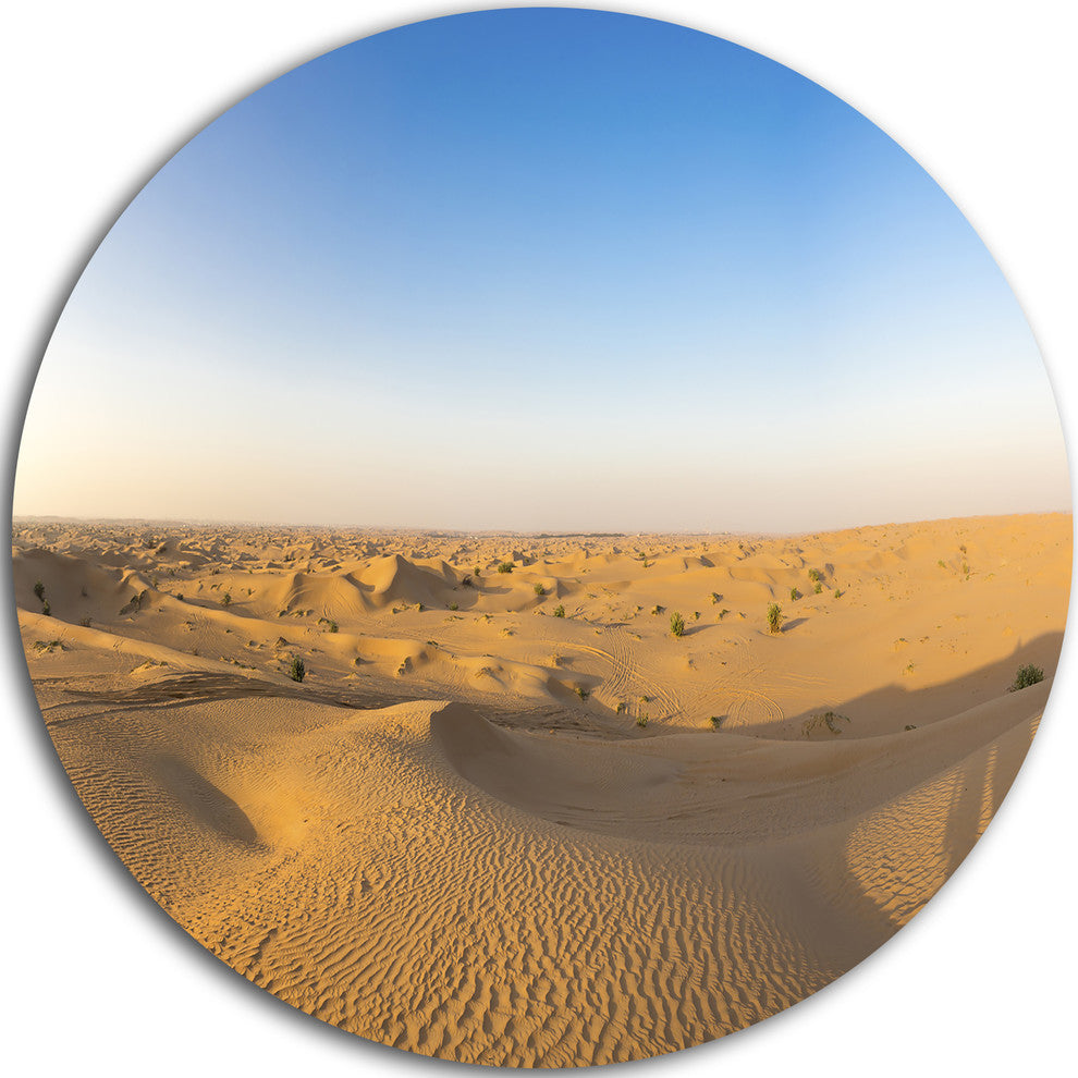 Sand Dunes Desert In Dubai, Landscape Round Wall Art, 36"