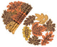 Autumn Leaves Embroidered Cutwork 16-Inch Round Placemats, Set of 4,  Brown