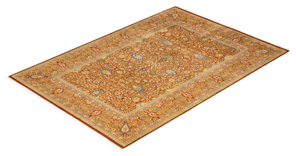 Mogul, One-of-a-Kind Hand-Knotted Area Rug  - Orange, 6' 1" x 8' 10"
