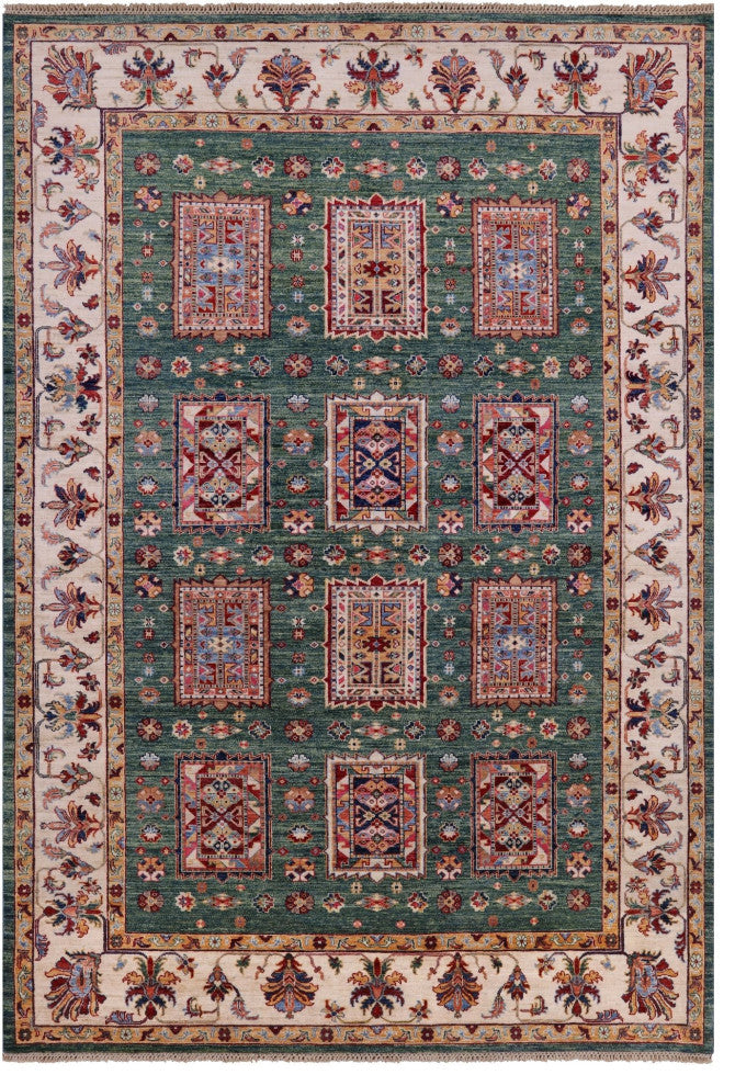 6' 8" X 9' 10" Super Kazak Hand Knotted Wool Rug Q7626