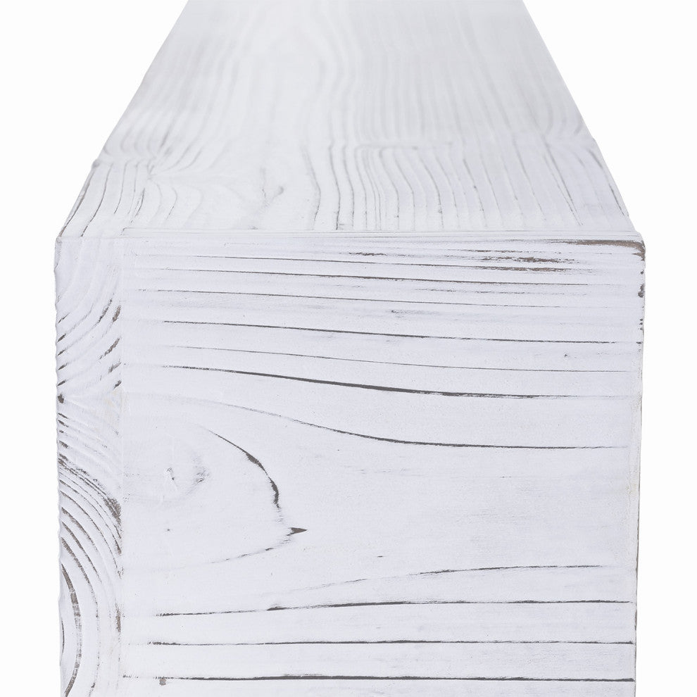 Weathered Beam Mantel, Rustic White, 72"