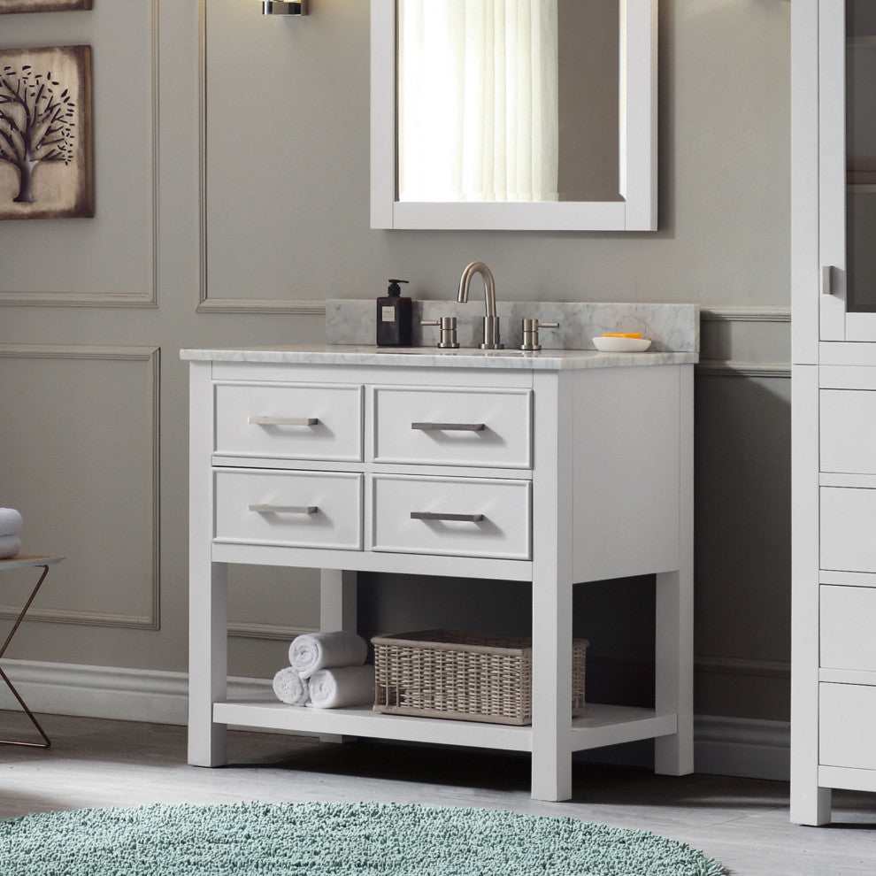 Avanity Brooks 36" Vanity Only, White Finish
