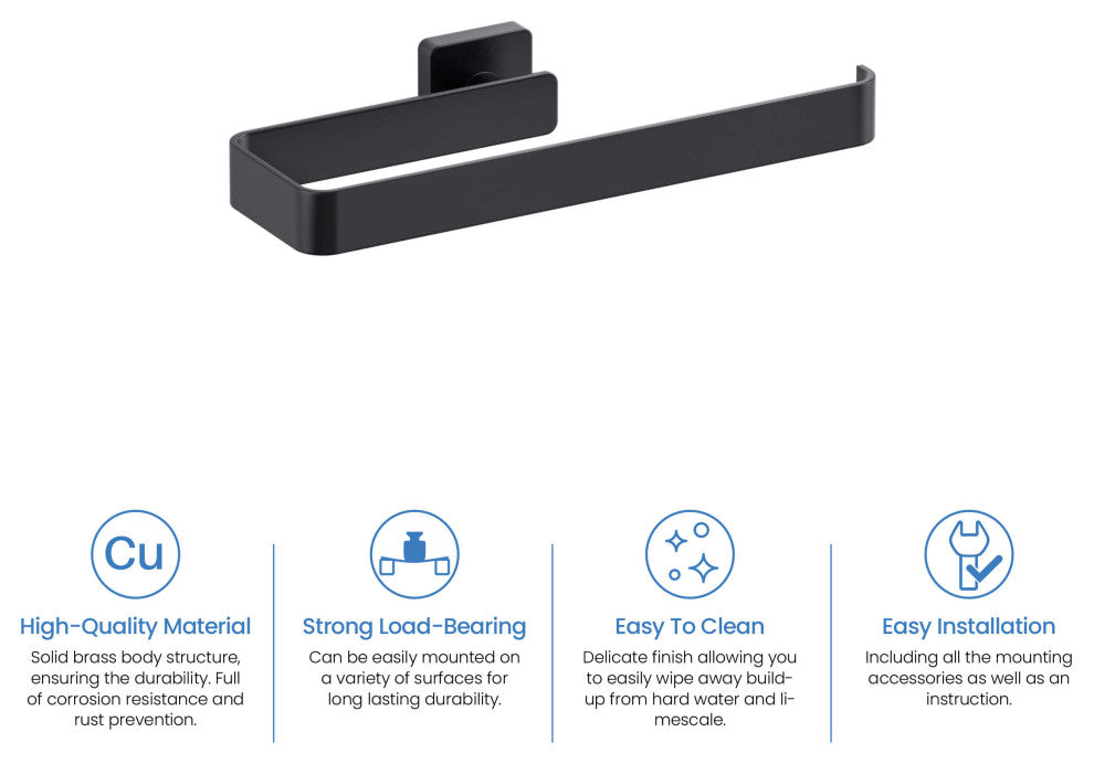 Blaze 2 Piece Bathroom Hardware Set, Matte Black