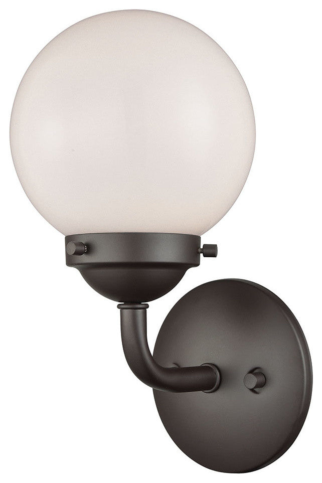 Thomas Lighting Beckett 1 Light Bath In Oil Rubbed Bronze And Opal White Glass