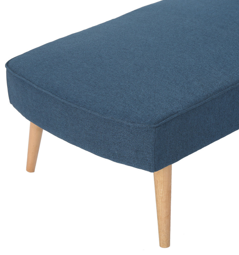 GDF Studio Jolie Mid Century Modern Fabric Chaise Lounge, Navy Blue