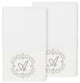 Linum Home Turkish Cotton Monica 2-Piece Embellished Hand Towel Set, White