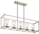 Linear Chandelier 5-Light, Brushed Nickel
