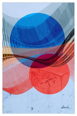 Ephemeral Sunset Circles Art Area Rug, 5'x7.5'