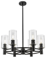 Innovations Crown Point 6 24" Chandelier Matte Black