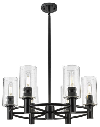Innovations Crown Point 6 24" Chandelier Matte Black