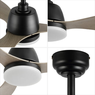 Audie 52" 1-Light App/Remote-Controlled 6-Speed Ceiling Fan, Gray Wood