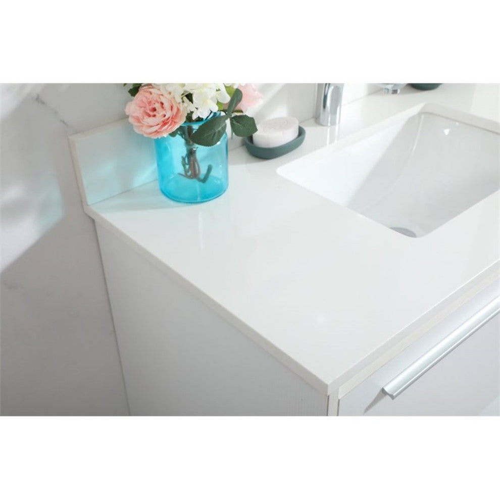 Elegant Decor Roman Bathroom Vanity White