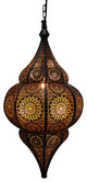 Black and Gold Moroccan Cut-Out Hanging Lantern Pendant