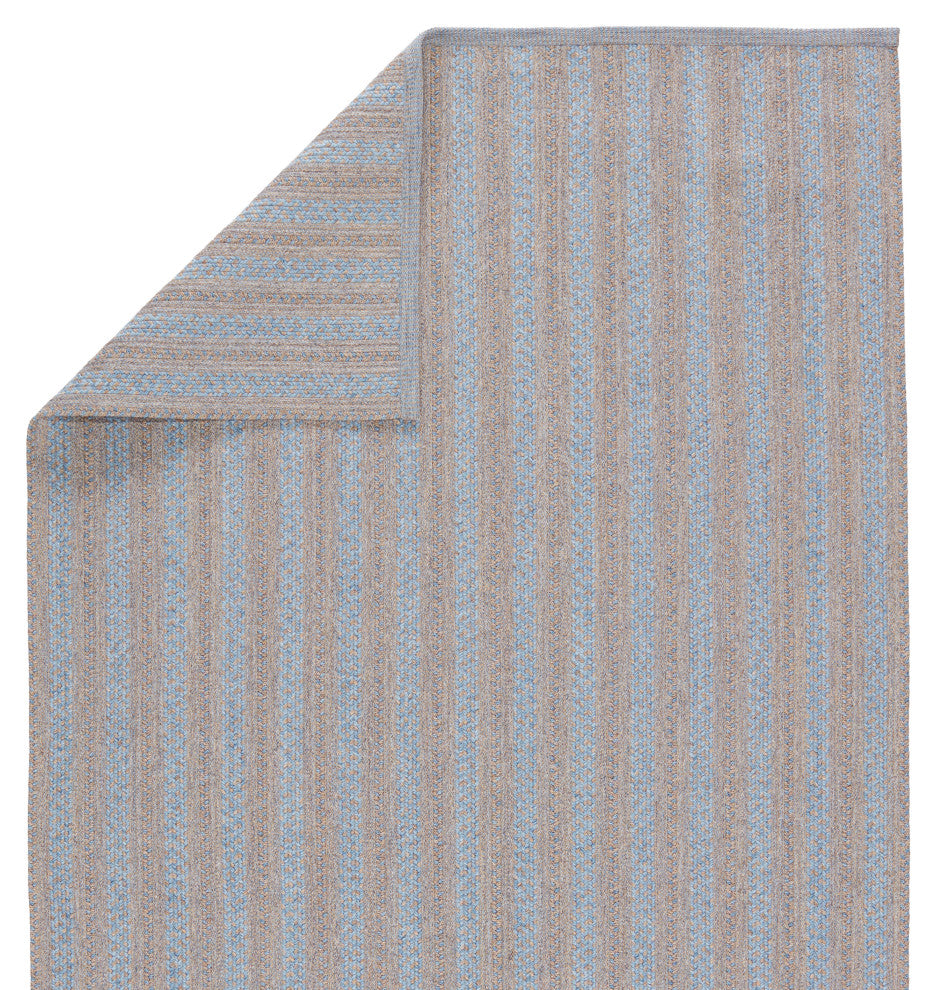 Jaipur Living Topsail Indoor/ Outdoor Striped Area Rug, Light Blue/Taupe, 4'x6'