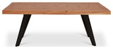 Naturals Cross Dining Table, Black Legs, Natural Chamcha Top