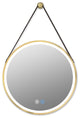 32'' Round Metal Framed Smart 3-Color Dimmable Anti-Fog LED Vanity Mirror, Gold