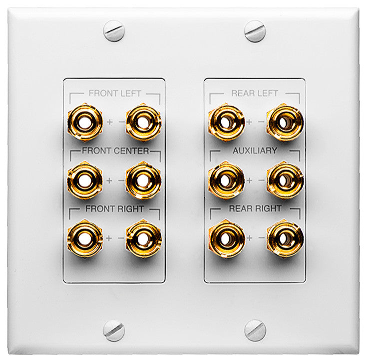 5.1 Home Theater 6 Terminal Decora Speaker Binding Wall Plate