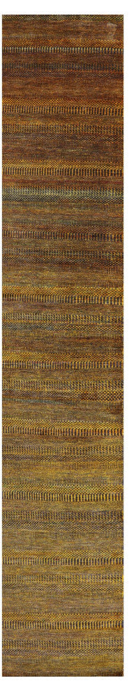2' 7" X 15' 10" Runner Super Savannah Gabbeh Handmade Wool & Silk Rug - Q13064