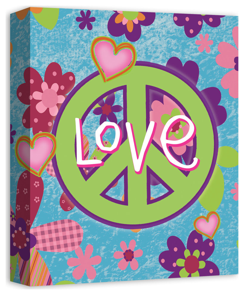 Love Peace Sign 11x14 Canvas Wall Art
