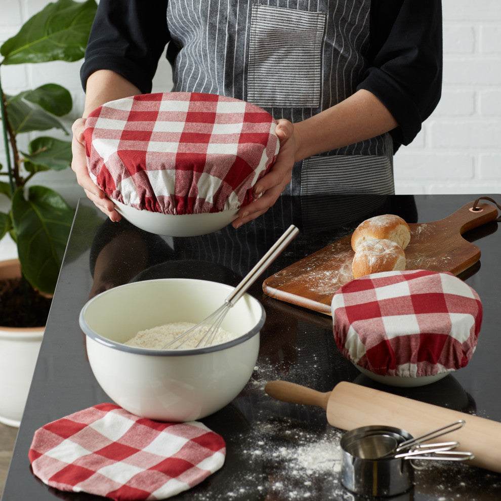 DII Asst Barn Red Buffalo Check Woven Dish Cover (Set of 3)