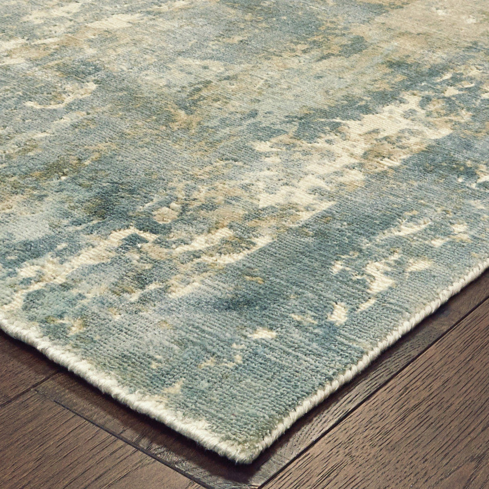 Oriental Weavers Formations Blue/ Grey Abstract Indoor Area Rug 2'6"X10'