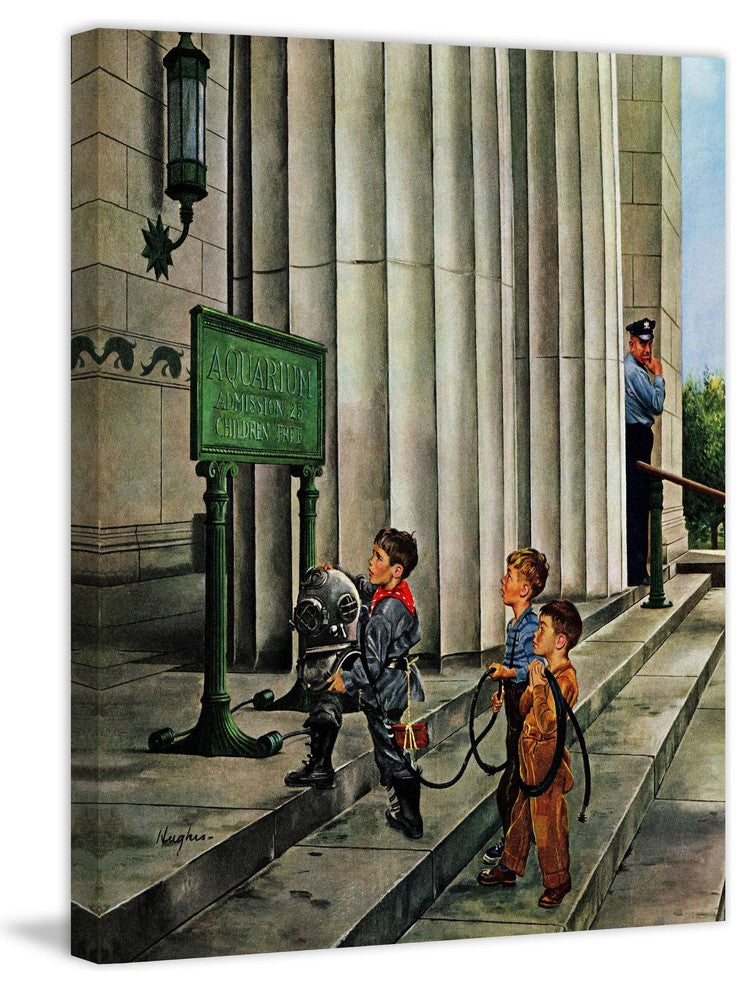 "Public Aquarium" Painting Print on Canvas by George Hughes