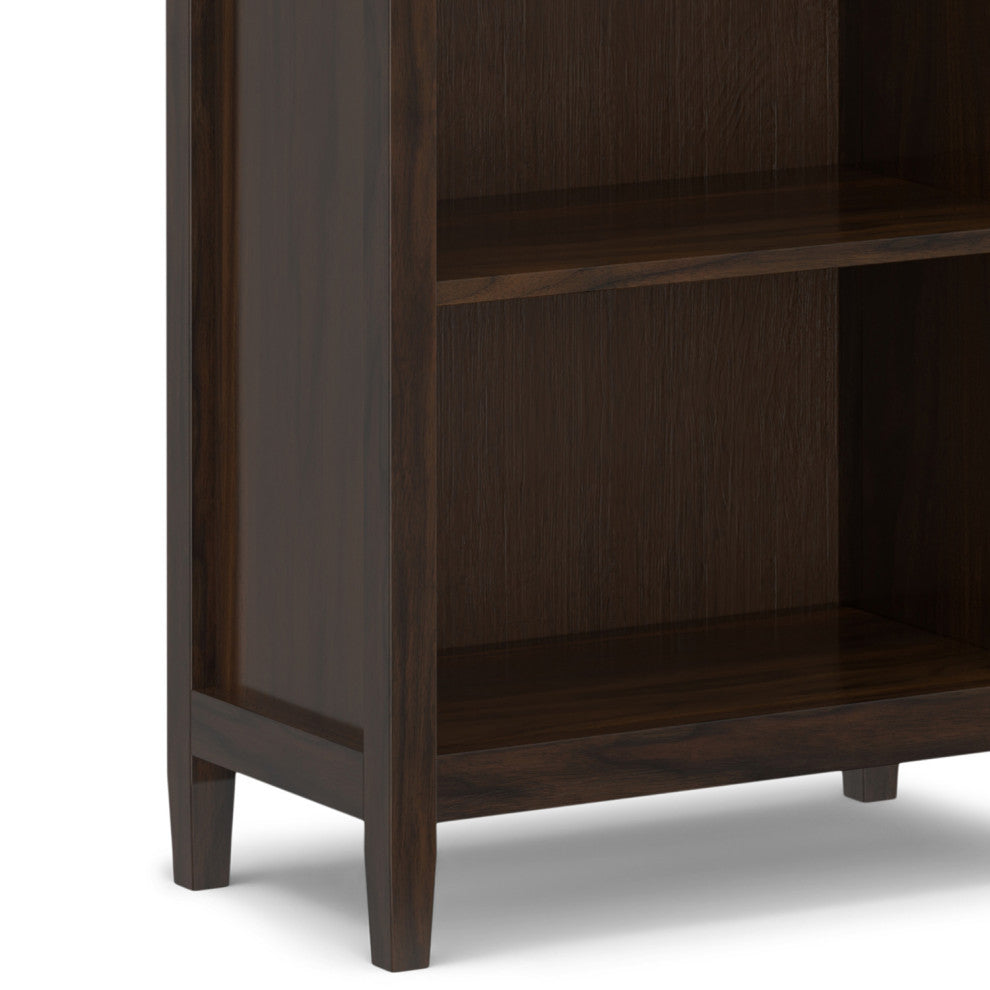 Warm Shaker Solid Wood 5 Shelf Bookcase, Tobacco Brown