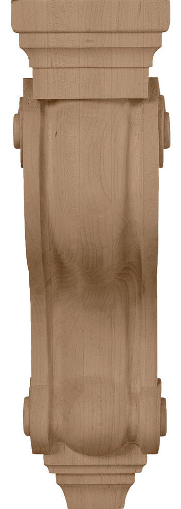 3 7/8"W x 8"D x 13"H Los Angeles Hollow Back Corbel, Rubberwood