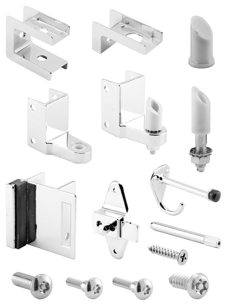 Door Kit, 1" Door and 1-1/4" Pilaster, Zamak, Chrome Plated, Outswing Kit