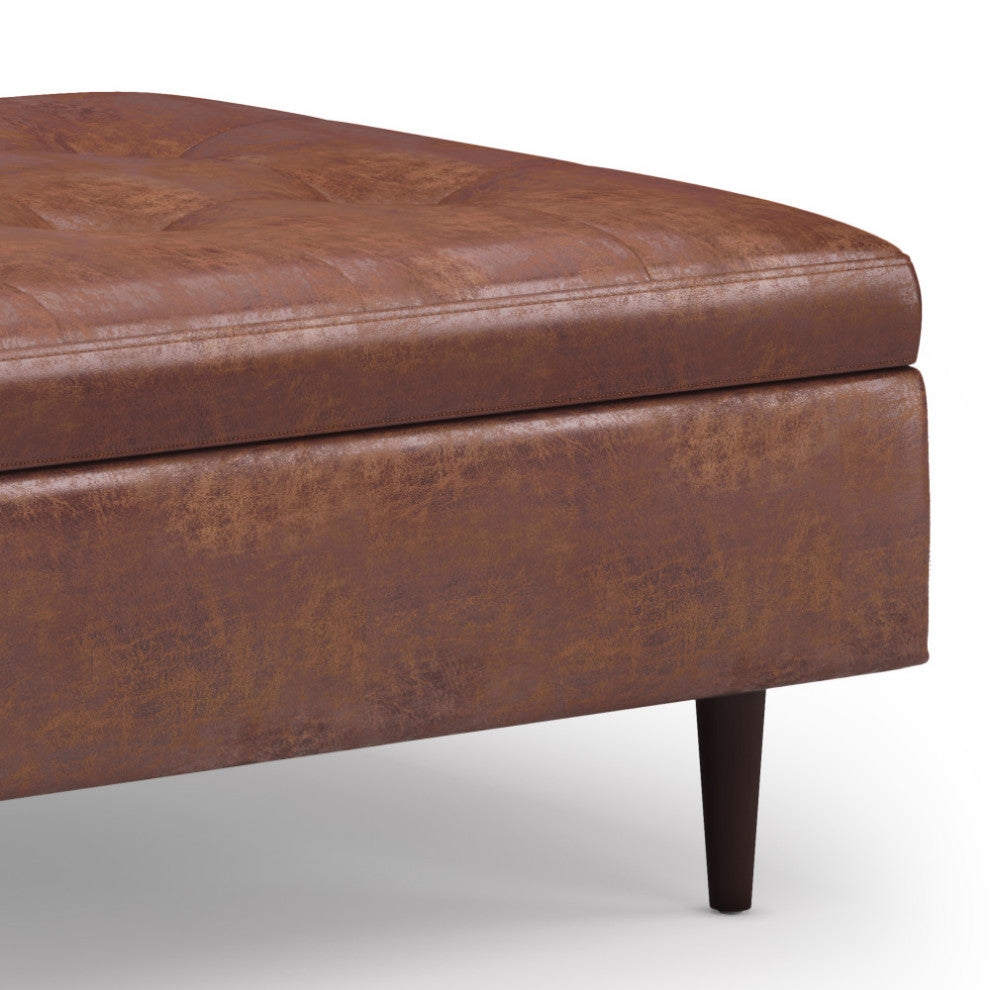 Shay Mid Century Large Square Coffee Table Storage Ottoman