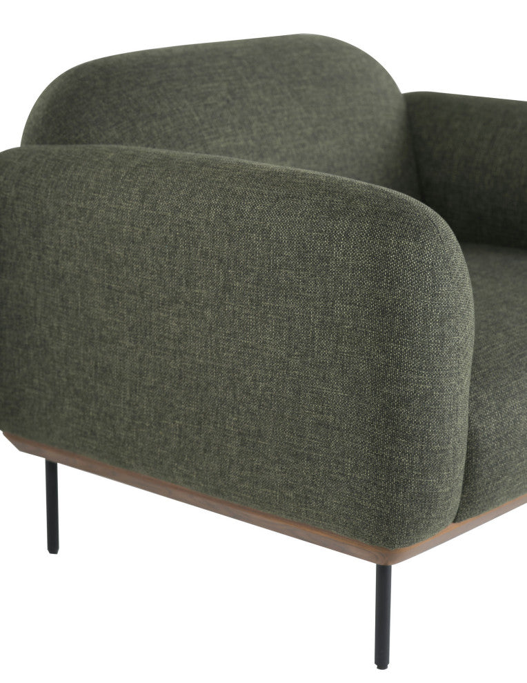 Benson Hunter Green Tweed Fabric Single Seat Sofa