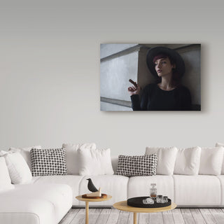 Bobby Kostadinov 'Smoking Cigar' Canvas Art, 19"x12"