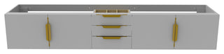 CastelloUSA Alpine 84" Wall Mounted Vanity, Base Only, Gray, Gold Handles