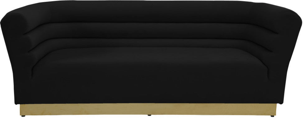 Bellini Velvet Upholstered Sofa, Black