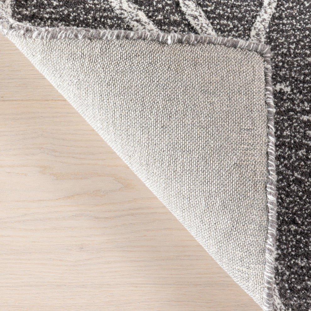 Arvin Olano x RugsUSA Mana Abstract Wool Rug, Grey 2' 6" x 8'