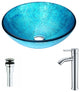 ANZZI Accent Series Deco-Glass Vessel Sink with Fann Faucet