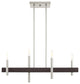 Livex Lighting Denmark 4 Light Brushed Nickel, Bronze Accents Linear Chandelier
