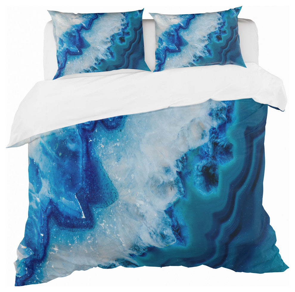Geode Slice Macro Abstract Duvet Cover Set, Full/Queen