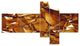 3D Gold Crystal Background, Abstract Canvas Wall Art, 60"x32", 5 panels