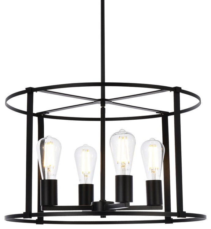 Ava 4-Light Pendant, Black