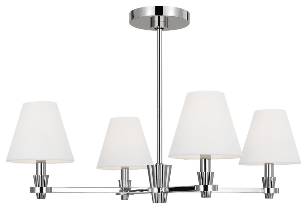 Paisley Medium Chandelier, Polished Nickel