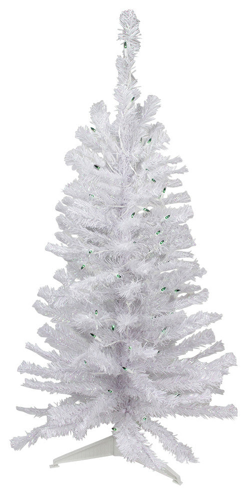 Iridescent Pine Tree 110 Tips 70 Green Lights, White, 4'x24"