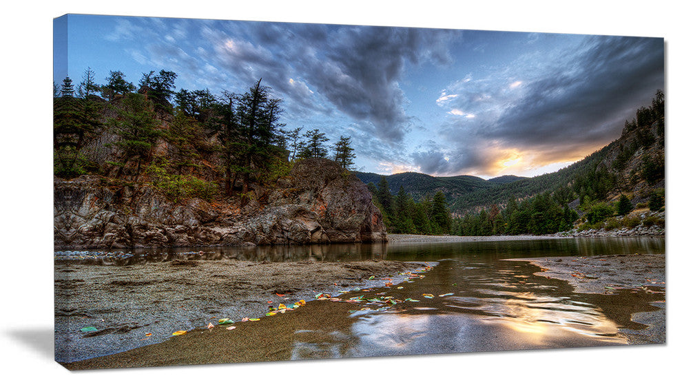 Peaceful Evening at Mountain Creek, Landscape Canvas Art Print, 32"x16"